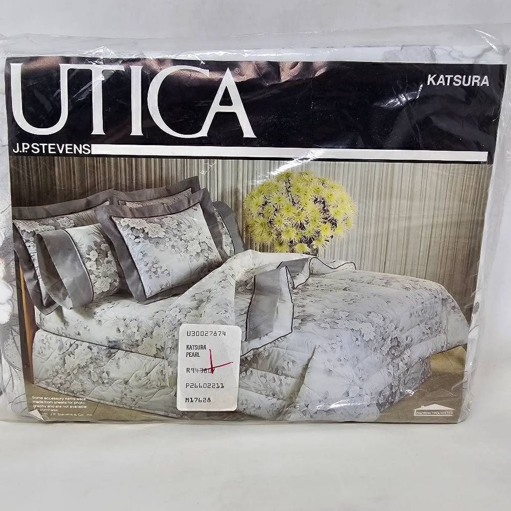 VINTAGE UTICA JP STEVENS JASPER FLORAL ONE TWIN FLAT SHEET NO IRON PERCALE NEW